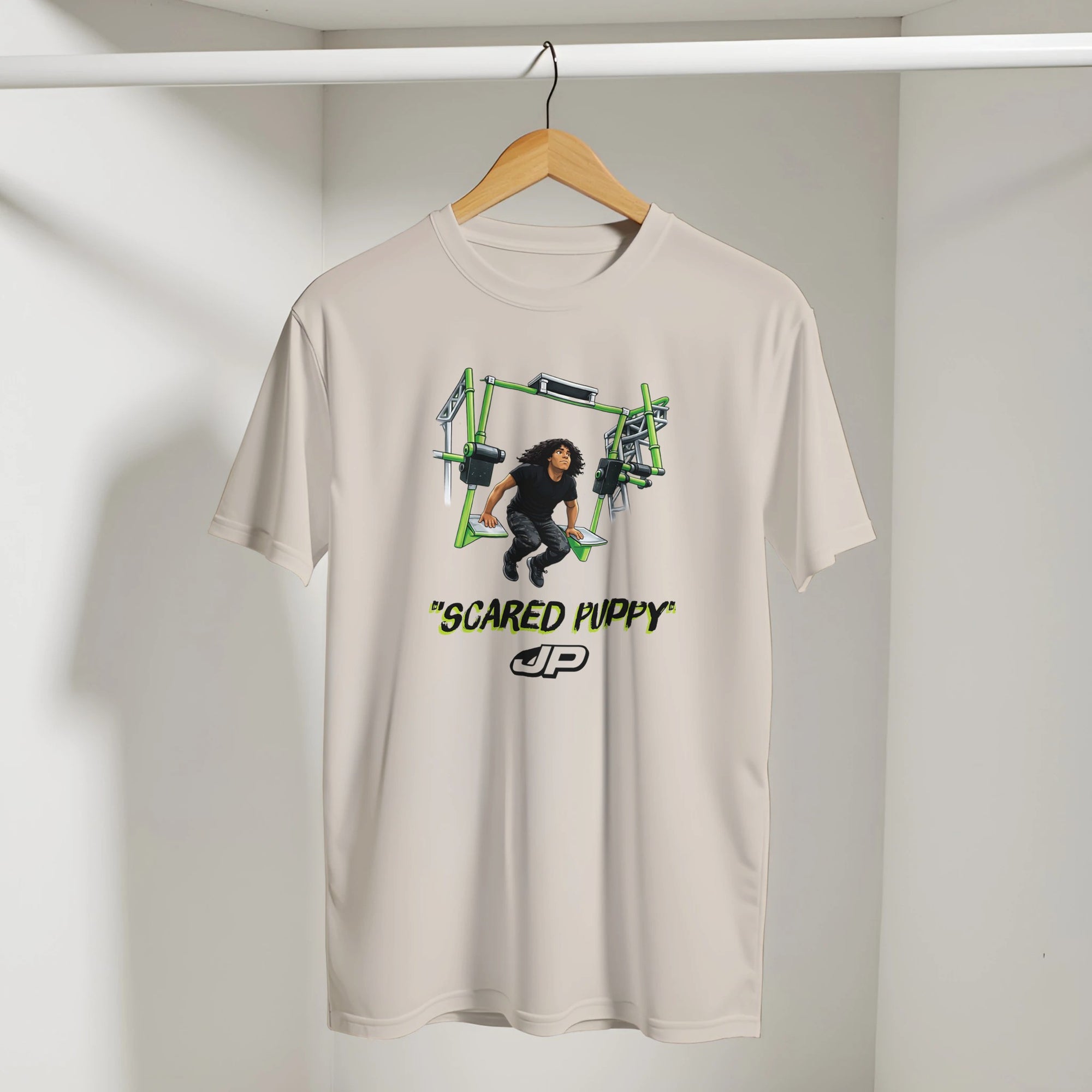 Josiah Pippel Scared Puppy Adult Tee - Warped Wally's Ninja Goods